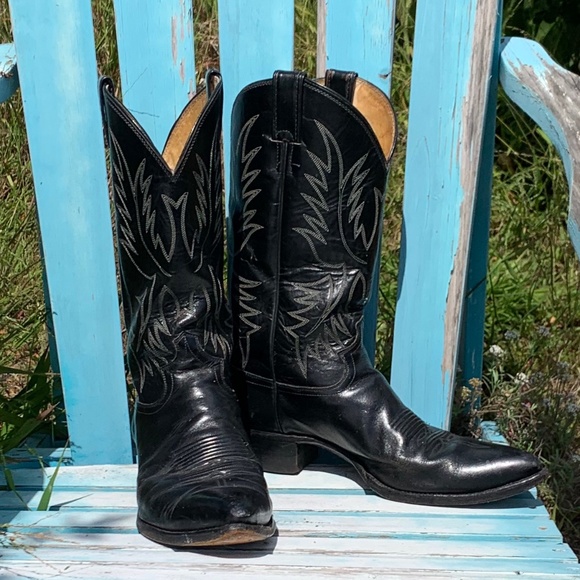 Justin Boots Other - Vintage Justin Cowboy Boots Black size 11 1/2 D Made in USA